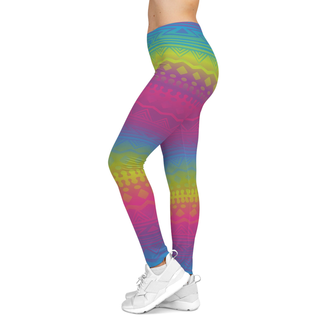 Bohemian Vibe Women's Casual Leggings - Colourful Patterned Activewear for Workout & Relaxation