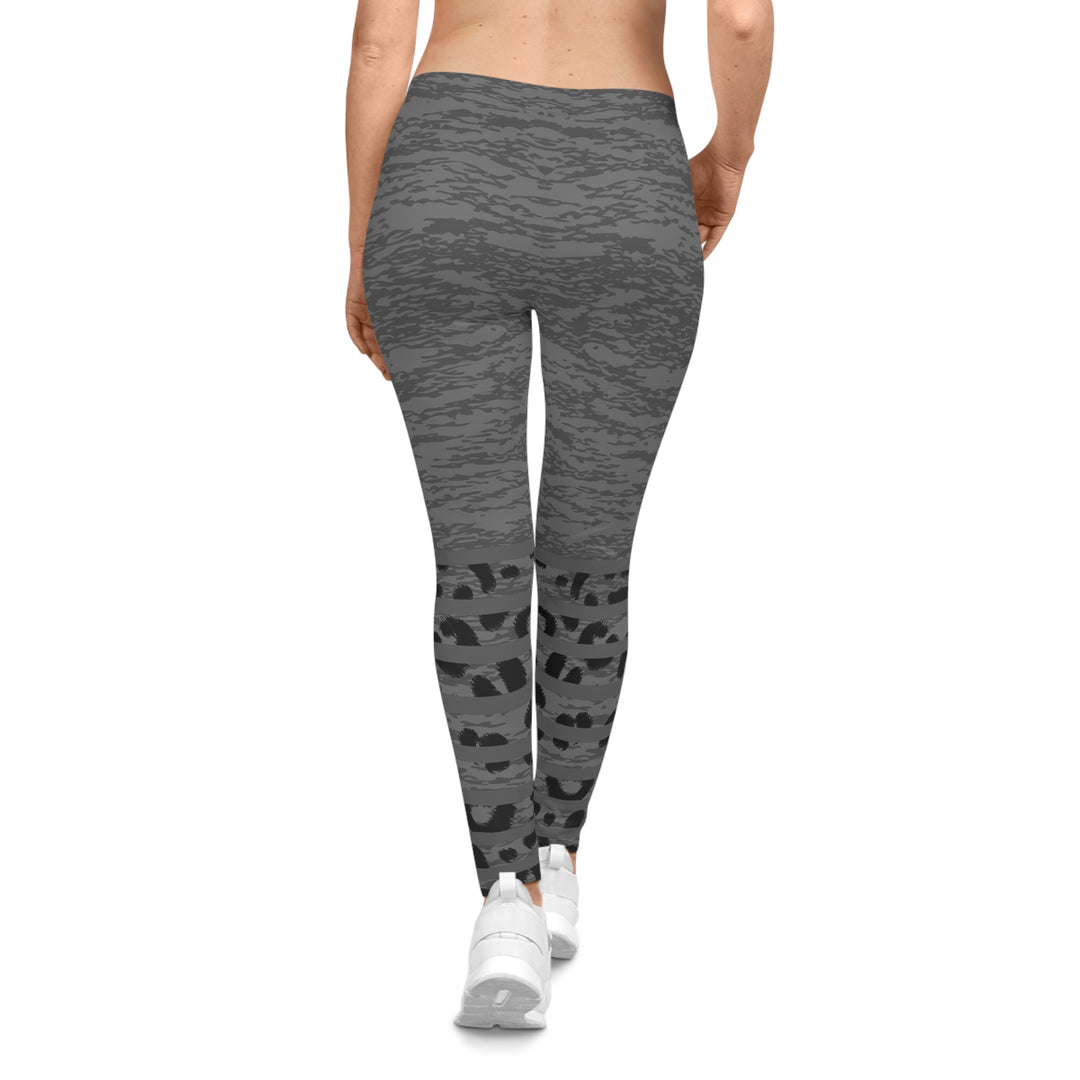 Women's Leopard Striped Print Leggings - Perfect for Casual Outings and Workouts