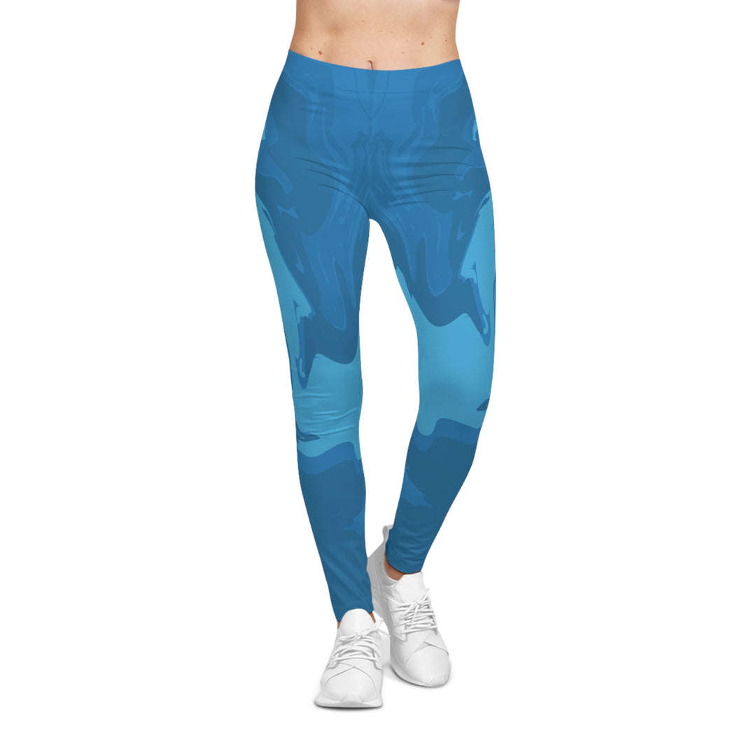 Ocean Wave Print Women's Casual Leggings - Comfortable & Stylish Activewear