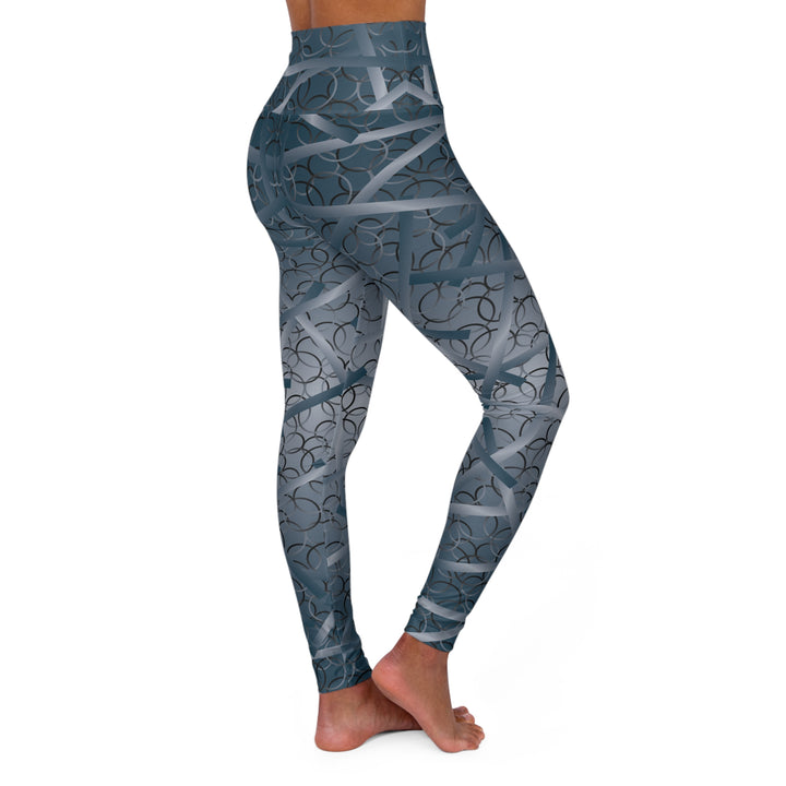 Forest Flow Women's Yoga Pant - Blue/Grey with Nature-Inspired Patterns