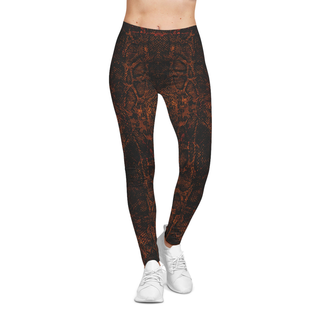 Burnt Energy Women's Leggings - Fiery Textured Gymwear