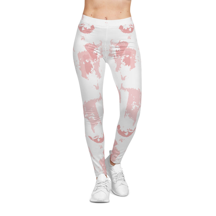 Pink Abstract  Women's Casual Leggings