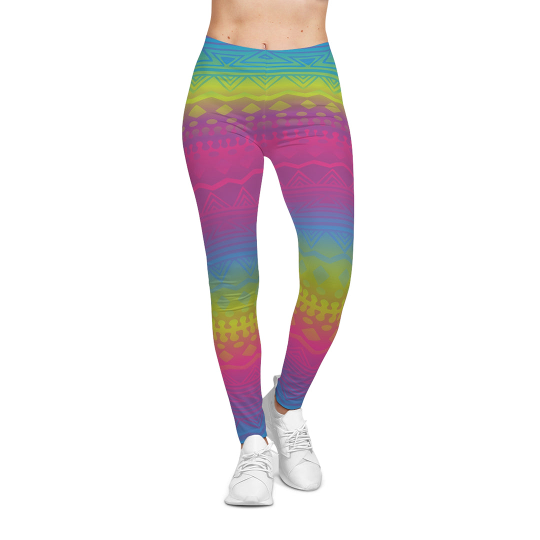 Bohemian Vibe Women's Casual Leggings - Colourful Patterned Activewear for Workout & Relaxation