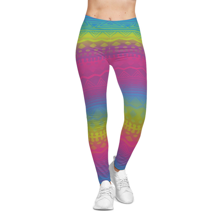 Bohemian Vibe Women's Casual Leggings - Colourful Patterned Activewear for Workout & Relaxation