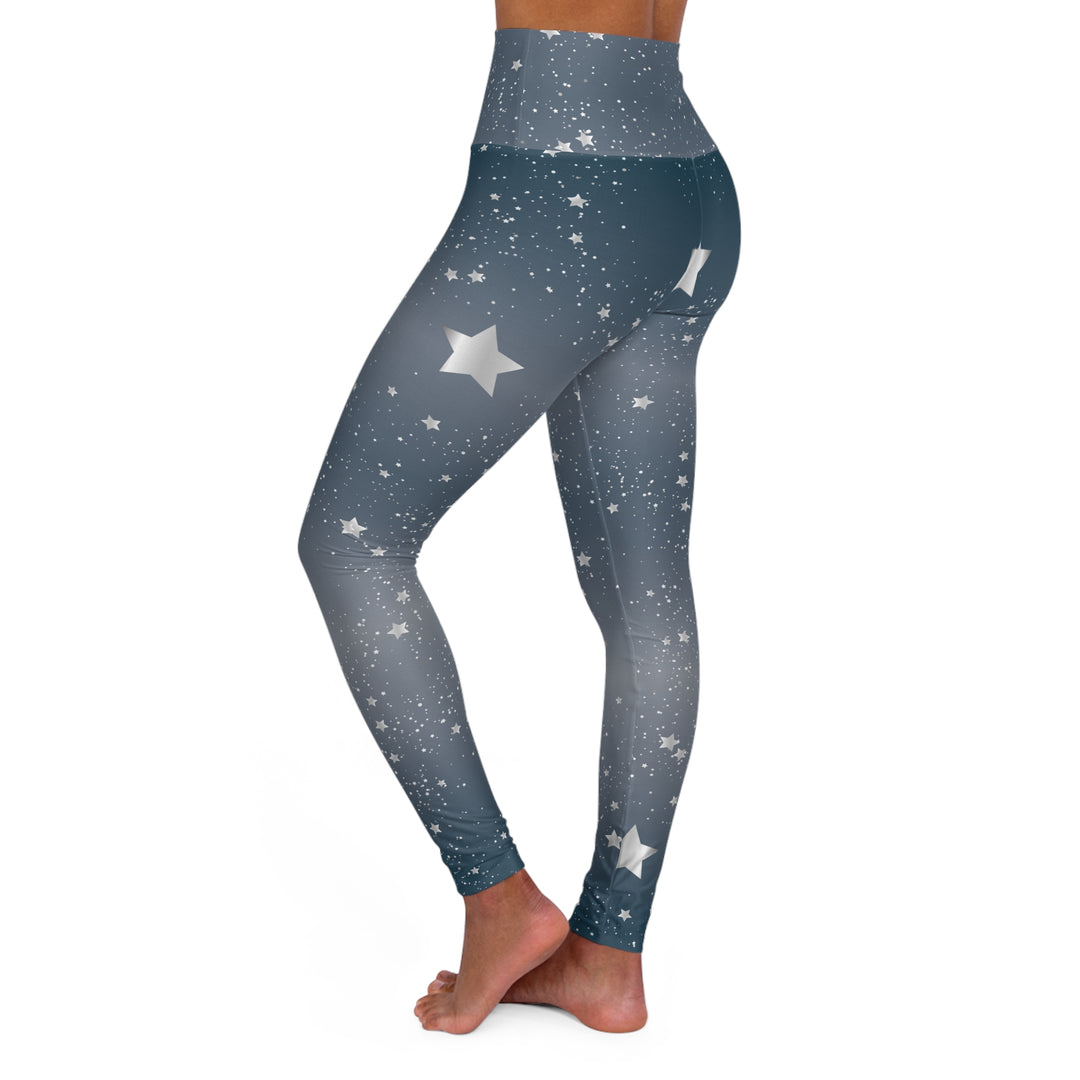 Star Women's Yoga Pant - Blue/Grey with Nature - Inspired Patterns