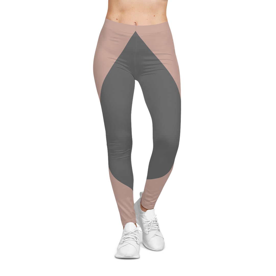 Modern Grace Women's High-Waist Leggings - Two-Tone Activewear Design