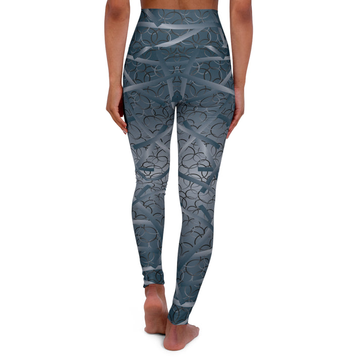 Forest Flow Women's Yoga Pant - Blue/Grey with Nature-Inspired Patterns