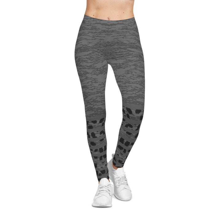 Women's Leopard Striped Print Leggings - Perfect for Casual Outings and Workouts