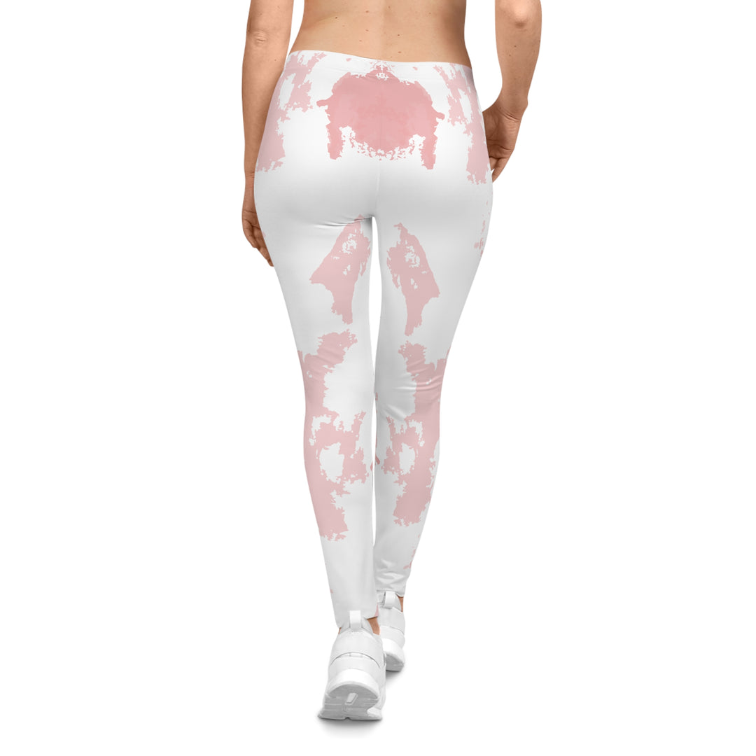 Pink Abstract  Women's Casual Leggings