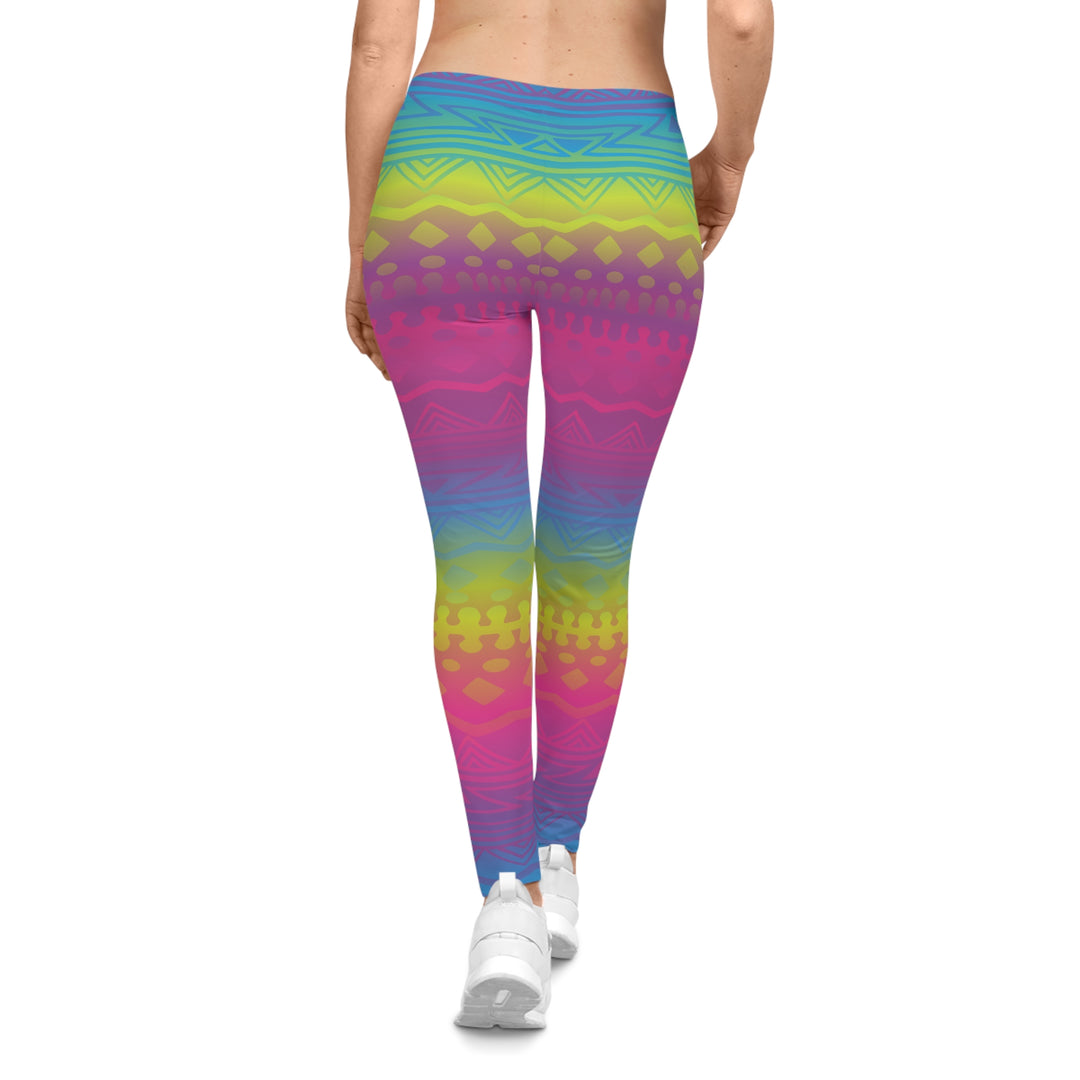 Bohemian Vibe Women's Casual Leggings - Colourful Patterned Activewear for Workout & Relaxation