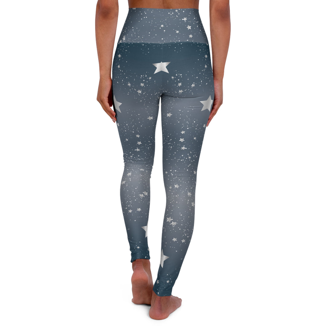 Star Women's Yoga Pant - Blue/Grey with Nature - Inspired Patterns