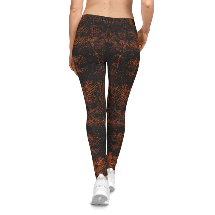 Burnt Energy Women's Leggings - Fiery Textured Gymwear