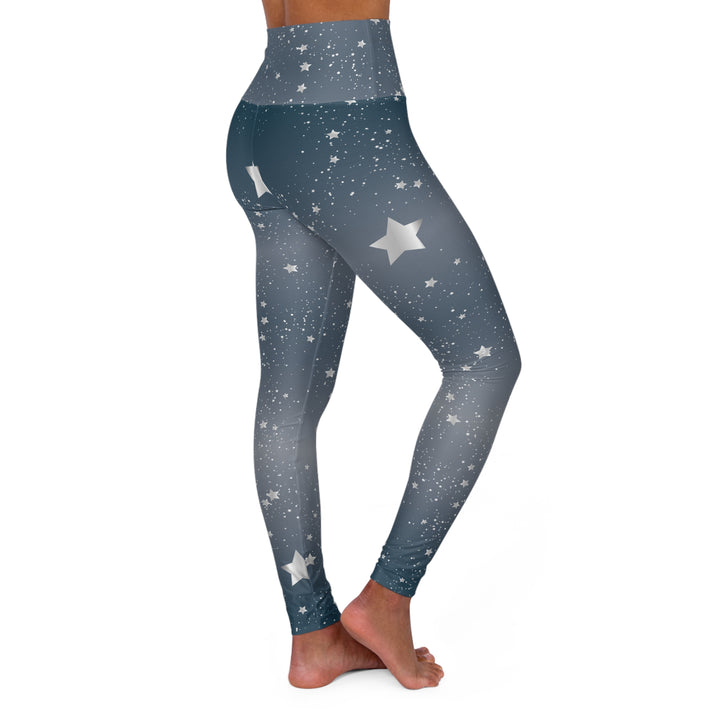 Star Women's Yoga Pant - Blue/Grey with Nature - Inspired Patterns